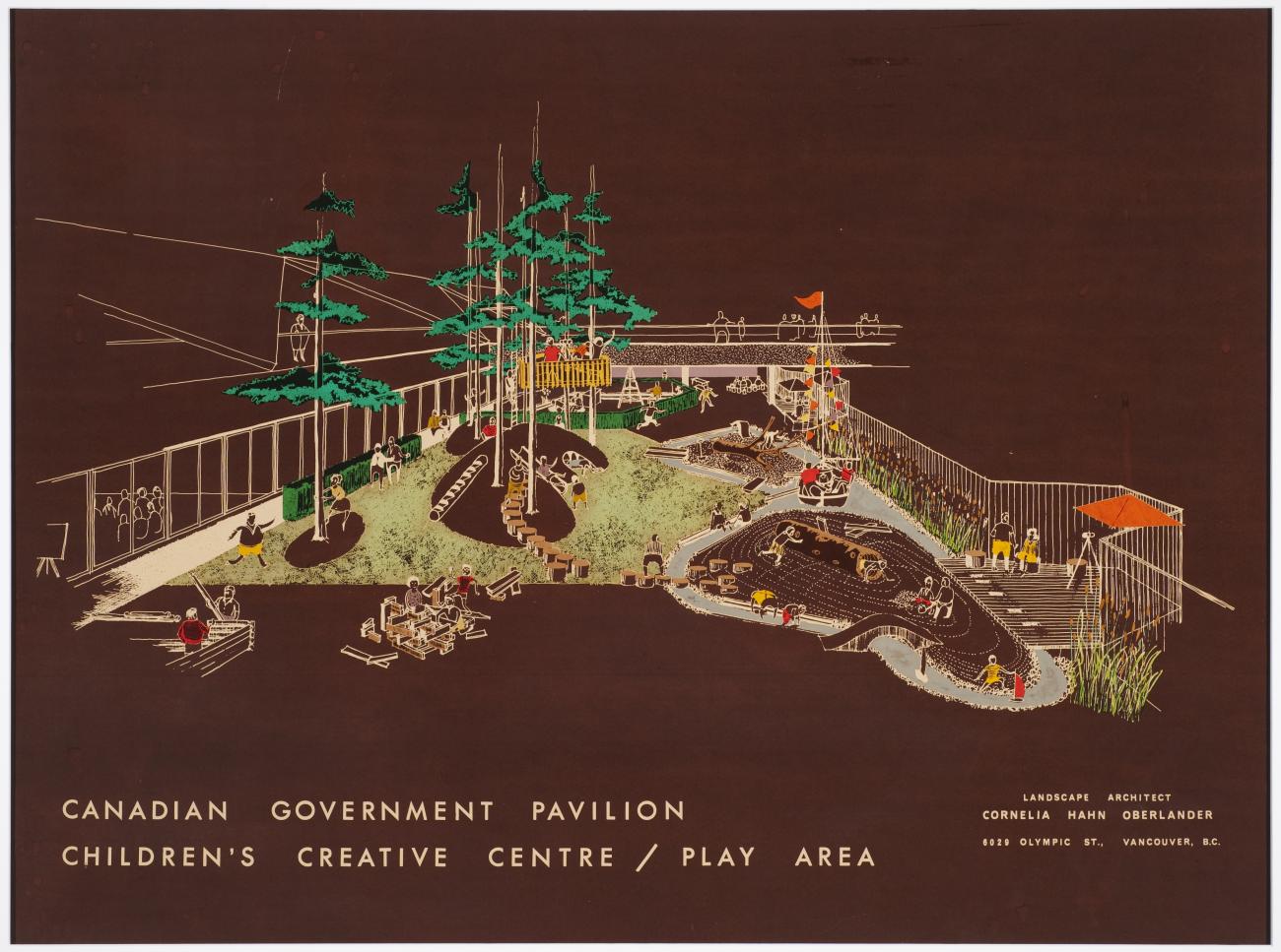 colour design drawing of a children's playground.